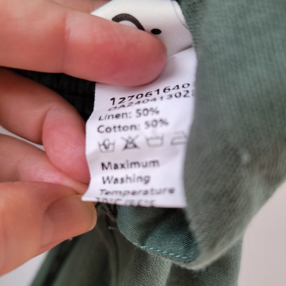 Commense Linen Crisscross Halter Crop Top Size Large Sage Green Boho Minimalist - Picture 5 of 10